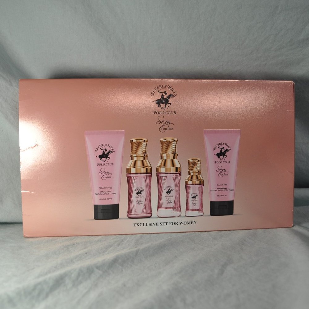 Beverly Hills Polo Club sexy for her 5 piece body lotion & wash set NIB (C80)